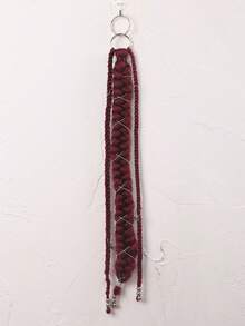 1pc Long Braided Ponytail Hair Hoop Hair Accessory, Straight Synthetic Fiber Braided Hair With Metal Ring, Braided Hair Extension, Suitable For Daily Wear And Party, Fits All Hair Types, Instantly Adds Volume And Length, Halloween - Multicolor - View 14