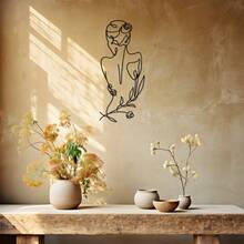 1pc Women's Back Silhouette Metal Wall Decor, Modern Abstract Female Figure Sculpture, Minimalist Line Art Decoration, Romantic Women's Metal Hanging Ornament - Perfect Choice For Bedroom, Living Room, Home Decor, Outdoor Arrangement, Theme Party And Housewarming Gift, Valentine's Day Gift, Christmas Best Gift - D - View 10