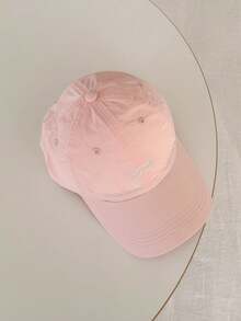 SHEIN MOD 1頂軟頂糖果色時尚字母印花棒球帽，透氣防曬女帽 - 字母速乾棒球帽 - 查看 3