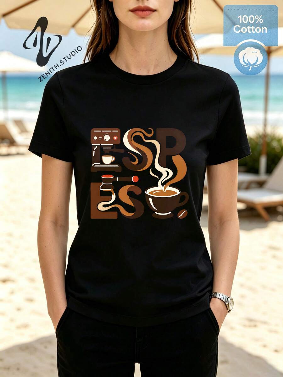 Women T-Shirts - 黑色 - 查看 1