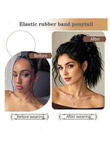 Fluffy Curly Bob Wig, Synthetic Heat-Resistant Ponytail Hair Extension, Suitable For Daily Wear, Adds Volume, Halloween - Multicolor - View 10