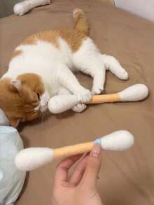 1pc Giant Catnip Chew Cat Toy, Soft Plush Kitten Chew Toy, Interactive Self-Play Pet Toy - Multicolor - View 8