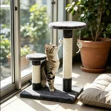 40*40*30cm Double Layer Small Cat Tree, Particle Board Base With Wear-Resistant Sisal Scratching Post, Double Rest Platform, Multi-Functional Cat Scratcher Furniture, Random Color Shipment, Stable Base, Easy Assembly For Indoor Kittens And Adult Cats - Multicolor - View 4