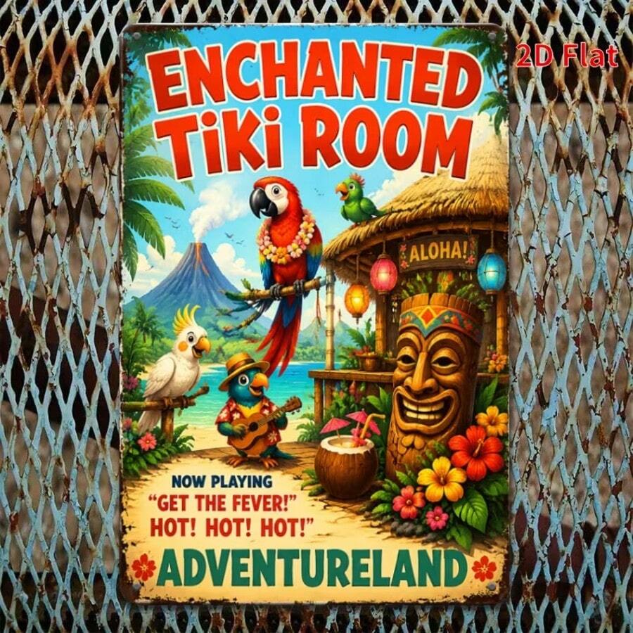 2D Flat Decorative Sign - [2Dflat], 1pc 11.81X7.87 Inches - Magic Tiki Bar Sign, Tropical Bar Wall Decor, Tiki Theme Decorative Sign, 2D Flat - View 1