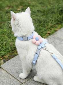 1 Set Cute Bee Design Pet Harness Set With Leash, Breathable Escape-Proof Vest, Suitable For Small Puppies And Kittens Outdoor Walking - Multicolor - View 5