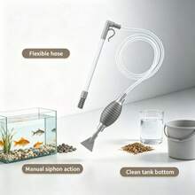 1pc Fish Tank Water Changer Automatic Siphon Tube Small Tank Water Pump Water Change Cleaning Waste Suction Sand Washer Fish Tank Dedicated Home Essential Housewarming Gift - Straight Head - View 3