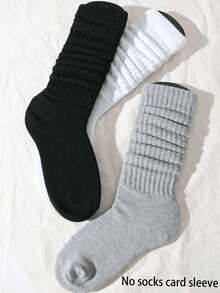 1/3/6 Pairs Women's Autumn/Winter Knitted Socks, Casual Socks, Women's Tight Ankle Socks, Women's Tight Knee-High Socks, Fit Shoe Size - Multicolor - View 3
