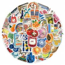50pcs Funny Fruit & Beverage Stickers For Luggage, Laptop, Planner, Scrapbook - Multicolor - View 6