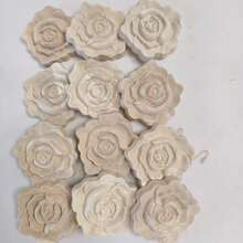 Hand Carved Wooden Rose Applique - Unfinished Natural Wood Floral Craft Embellishment For Furniture, Home Decor, DIY Projects - Multicolor - View 5