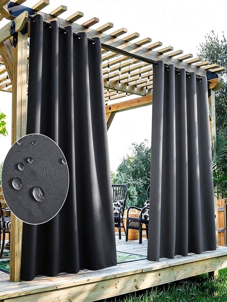 Outdoor Curtains, Suitable For Patio, Porch, Gazebo, UV Resistant And Fade Resistant, Combining Sunshade And Privacy Decorative Functions - B - View 1