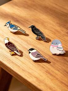 1/5pcs Exquisite Bird Brooch, Delicate Texture Niche Design, Decorative For Clothes, Canvas Bags, Versatile Daily Accessory - Multicolor - View 6