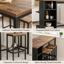 Dining Table & Chair Sets - Coffee Brown - View 3