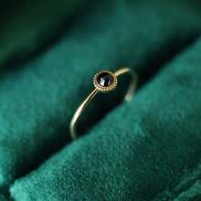 1pc French Vintage Fashion Minimalist Luxury Exquisite Personalized Elegant Sophisticated Cubic Zirconia Round Ring, Suitable For Women's Daily Wear - Gold - View 8