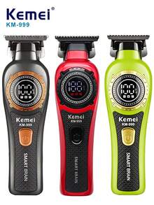 Kemei KM-999 Men's Electric Hair Clipper, 0mm Zero-Gap Trimming Hair Clipper, Equipped With 3 Comb Guides, Electric Shaver, Suitable For Barbers To Trim Beards, Suitable For Home Or Salon Use, Men's Birthday And Holiday Gift - Multicolor - View 2