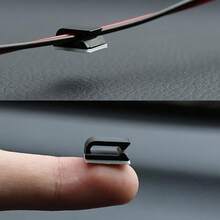 100pcs Self-Adhesive Cable Clips, Strong Adhesion, Easy Cable Management, Suitable For Desk And Car - Black - View 2