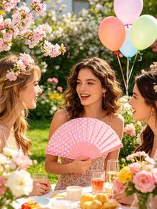 1pc Polka Dot Folding Fan, Lightweight And Foldable, Suitable For Summer Daily Use, Can Be Used As An Aesthetic Photo Prop For Beach Scenes And Daily Outfits, Also A Fashionable Cooling Accessory - Multicolor - View 5