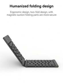 1pc Portable Dual-Fold Wireless Keyboard, Ultra-Thin Design, Lightweight And Compact, Compatible With Android, Windows, IOS Systems - Multicolor - View 3