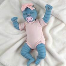 1pc 19Inch Blue Skin Reborn Doll Soft Cloth Body 48cm Cute Playing House Toy Simulation Dolls Collection Gift For Birthday Christmas - Multicolor - View 14