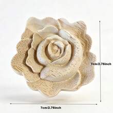 Hand Carved Wooden Rose Applique - Unfinished Natural Wood Floral Craft Embellishment For Furniture, Home Decor, DIY Projects - Multicolor - View 3