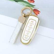 Carrying A Delicate And Cute Keychain And A Soft TPU Keycap With 5 Buttons, Suitable For Ford For Edge For Focus For Flex For Explorer For Taurus For MKS For MKT For MKX Exquisite High-End Keybag Suitable For Girls - KY23 - View 2