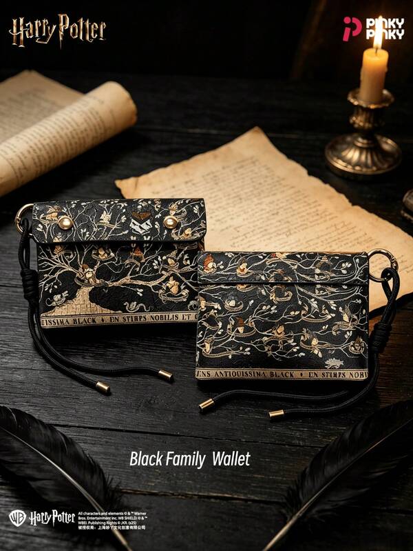 Harry Potter Girl's Coin Purse Black Family Wallet Vintage Style For Christmas Halloween Birthday Party Back-To-School Gift