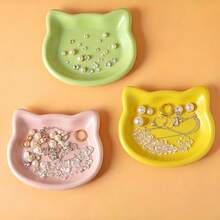 Elegant Cat-Shaped Multi-Functional Plastic Tray, Perfect For Displaying Luxury Jewelry And Perfume. Exquisite Living Room Jewelry Tray, Perfect Gift For Christmas, Thanksgiving, New Year And Valentine's Day - Multicolor - View 1