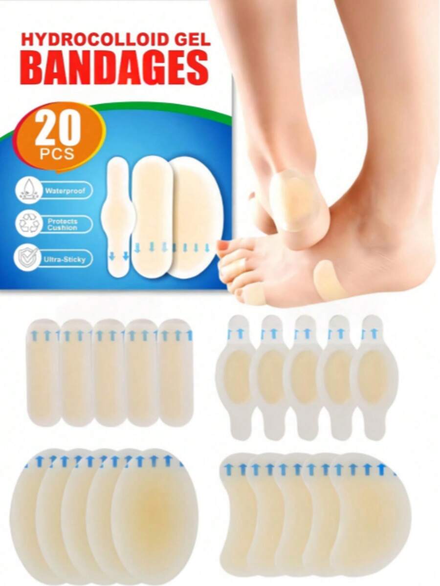 Gel Heel Pads, Anti-Blister Cushioning Pads, Repair Heel, Reduce Friction, Protect Foot Skin - Multicolor - View 1