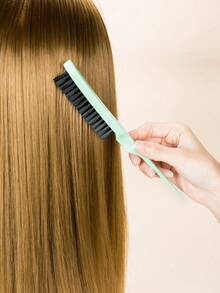 Hair Comb Set, Fluffy Hair Brush, Tail Comb And Edge Comb, Suitable For Styling Hairline And Back Of Head, Convenient For Combing And Smoothing Hair. Hair Styling Tools, Hair Products And Accessories - Mint Green - View 2
