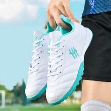 TF Studded Football Shoes, Youth Adult Unisex, Minimalist Design Suitable For Students - White Green - View 18