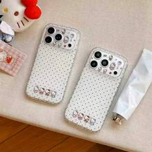 Sanrio Hello Kitty Large Window Polka Dot Phone Case Compatible With Apple 17 Pro Max, 16/15, 13/14, 12/11, Full Coverage Anti-Drop Protective Cover - White - View 7