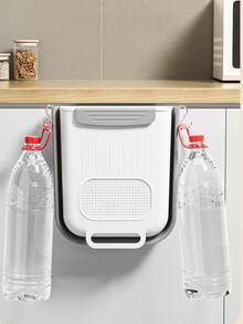 1pc Foldable Hanging Trash Can, Suitable For Kitchen Cabinet Doors, Can Be Hung On Walls, Used For Storing Food Scraps, Also Can Be Used As Trash Bag Storage Rack, Suitable For Bathrooms, Kitchen Cabinets, Desk Drawers, Bedrooms And Other Places. Multi-Functional Bathroom Trash Can, Suitable For Kitchen And Home Environments. - Multicolor - View 5