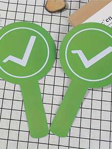 5pcs Classroom Handheld Paddles, Student Interactive Teaching Tools, Correct/Incorrect Answer Signs, Back To School Stationery, Classroom Feedback Tools, School Teaching Supplies - Multicolor - View 5