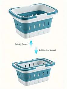 1pc Foldable Laundry Basket,Portable, Large-Capacity Hamper With Handles; A Versatile Storage Solution For Dirty Clothes, Toys, And Miscellaneous Items. Waterproof Design Suitable For Dorms, Bathrooms. Convenient And Practical For Organizing - Multicolor - View 4