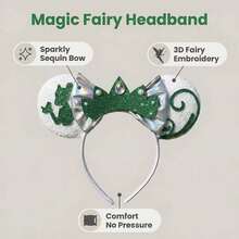 1pc Headband, Sequin Bow, Embroidered Fairy, Comfortable Hairband - View 5