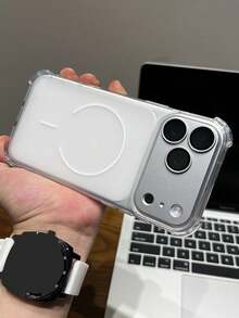Premium Minimalist Matte Original Large Window Magnetic Wireless Charging Protective Case, Compatible With IPhone 17 Pro Max 17 Pro 17 16 Pro Max 16 Pro 16 15 Pro Max 15 Pro 15 14 Pro Max 14 Pro 14 13 12 11, Semi-Transparent Matte Full Lens Camera Protection Anti-Slip Phone Case, Suitable For Men Women Teenagers Daily Commute Business Campus Summer Outdoor Travel - Matte White - View 6
