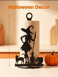 1pc Halloween Wooden Napkin Holder, Witch Desktop Decor Ornament, Bathroom Tissue Storage Rack, Holiday Dining Table Napkin Holder, Suitable For Home Dining Table, Bar, Restaurant, Cafe, Kitchen Countertop Napkin Storage, Bathroom Storage, Home Storage, Room Decor, Kitchen Storage, Party Decor, Back To School Season And Halloween, Christmas Holiday Party And Holiday Gift For Family And Friends - Multicolor - View 4