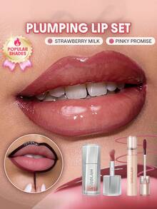 SHEGLAM [2Pcs] Stain + Glow Pink Lip Combo Bundle Set Brand Beauty Cosmetic Makeup For Women And Girls - Pinky Promise+Strawberry Milk - View 1