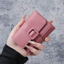 Cartera Mini Mujer de PU, Billetera Compacta con Ranuras para Tarjetas, Identificación y Monedas para Uso Diario - gris - Ver 7