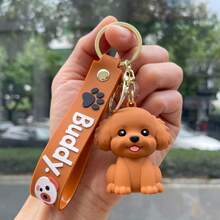 1pc Cartoon Cute Puppy Keychain Plush Pendant, Adorable Bag Charm Doll, Claw Machine Doll, Small Gift - Yellow Cat - View 7