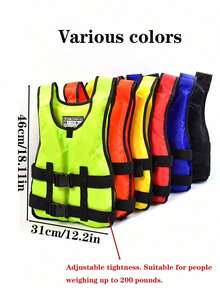 1pc Adult Life Jacket, High Buoyancy, Adjustable Shoulder Straps, Breathable Quick-Dry, Neoprene Outer Material, Thickened Anti-Collision, Suitable For Swimming, Diving, Motorboat And Fishing, Beach Essential, Swimming Pool Float - Black - View 3
