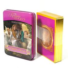Romance Angels 神諭卡鐵盒裝 神諭卡鐵盒包裝 塔羅占卜工具 桌上遊戲 - 白色 - 查看 1