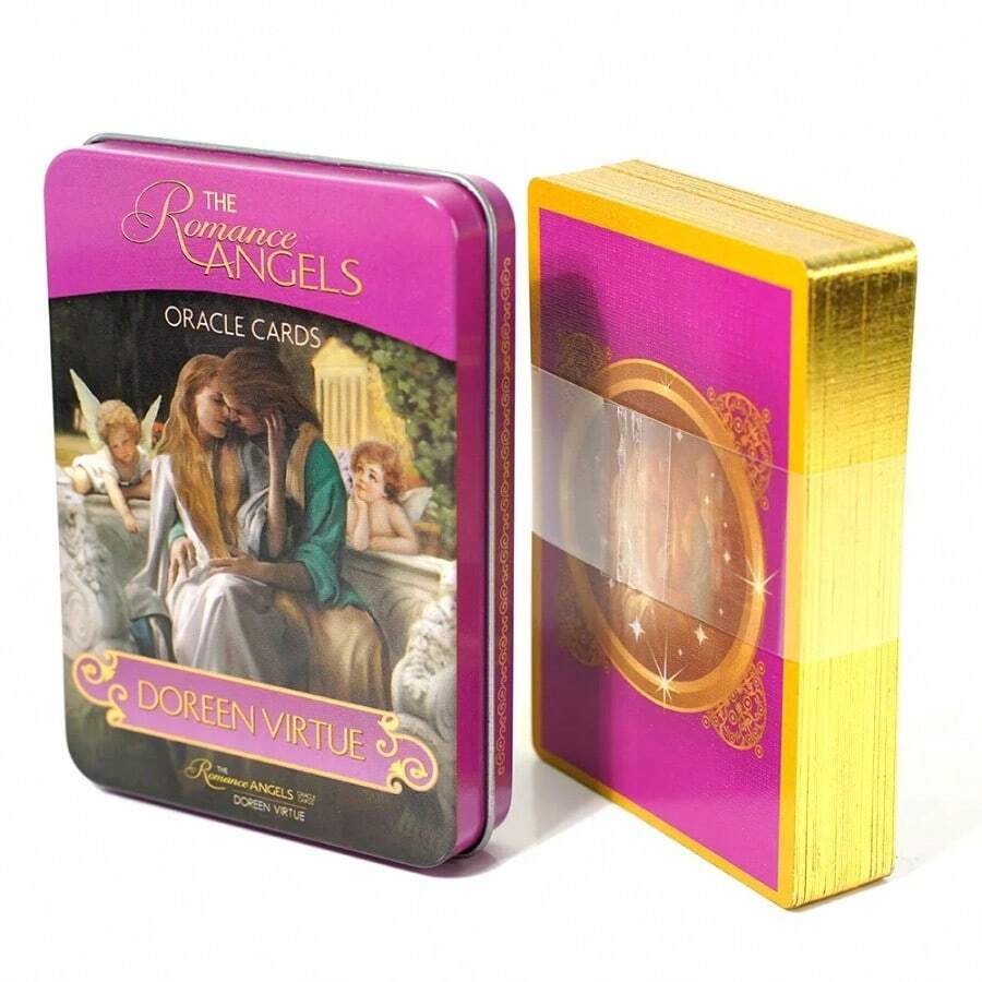 Romance Angels 神諭卡鐵盒裝 神諭卡鐵盒包裝 塔羅占卜工具 桌上遊戲 - 白色 - 查看 1