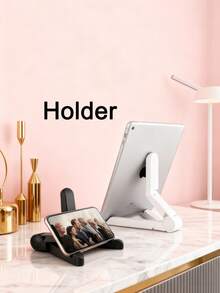 Foldable Adjustable Tablet And Phone Stand, Universal For IPad, Smartphone, E-Reader, Portable Multi-Angle ABS Material, Non-Slip Waterproof One-Hand Control, Suitable For Live Streaming And Online Courses - Multicolor - View 4