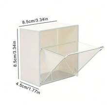 1/2/4pcs Wall-Mounted Storage Boxes - Cosmetic Storage Box, Jewelry Storage Box, Plastic Storage Rack, For Organizing And Storing Dental Floss, Hair Ties, Hair Clips, Powder Puffs And Other Items. Suitable For Home, Bathroom, Room Decor, Dorm Essentials, Back To School Supplies - Multicolor - View 4