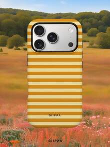 GIIPPA 1件棕色橫條紋圖案設計手機殼，適用於Phone 17 Pro Max，相容於Phone 16 Pro Max、15 Pro Max、14 Pro Max，韓系高端時尚趣味手機殼，相容於11/12/13/14/15/16 Pro Max Plus，優雅設計男女皆宜，聖誕節、情人節、復活節、婚禮季與生日送女友的完美禮物 - 棕色 - 查看 8