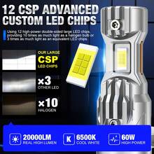S&D H7 LED 車用大燈燈泡 Mini 無線 60W 20000LM 6000K CSP 汽車頭燈 12V 汽車二極管燈 H7 Turbo LED - A - 查看 3
