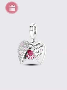 1 Pezzo Ciondolo a Forma di Cuore Apribile & Chiusurabile con Stelle Brillanti e Intarsio di Zirconi Cubici, Adatto per Bracciale & Collana Originale, Regalo Fai-da-Te per Donne - Multicolore - Visualizzare 12