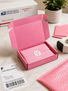 Corrugated Mailer Boxes For Small Businesses, Cute Small Cardboard Boxes, Product Packaging Mailer Boxes, Designed For Shipping Packaging, Product Mailing And Daily Gift Wrapping Fill (Pink) - Pink - View 5
