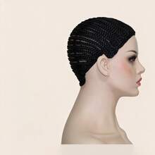 Refined Braided Wig Caps, Black Braided Wig Cap For Crochet Hair - Hook Braided Wig Net Liner Cap For Wig Making Breathable Crochet Mesh Base, Reusable Cornrow Ponytail Cap, Easy Glueless Sew-In Wig Making, Women Hair Extensions Accessories - View 12