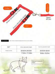 Cat Traction Rope I-Shaped Chest Back Cat Traction Rope Unrestricted Cat Anti Slip Chest Strap Pet Cat Rope Outdoor Walking Cat Artifact - Multicolor - View 3